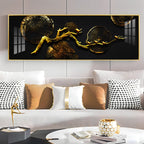 Elegant Golden Color Design Premium Acrylic Horizontal Wall Art