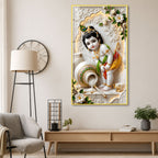 Laddu Gopal Acrylic Glass Wall Painting for Home Temple Decor