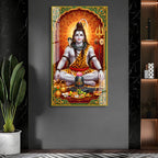 Lord Shiva Acrylic Glass Wall Painting for Temple Decoration