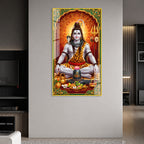 Lord Shiva Acrylic Glass Wall Painting for Temple Decoration