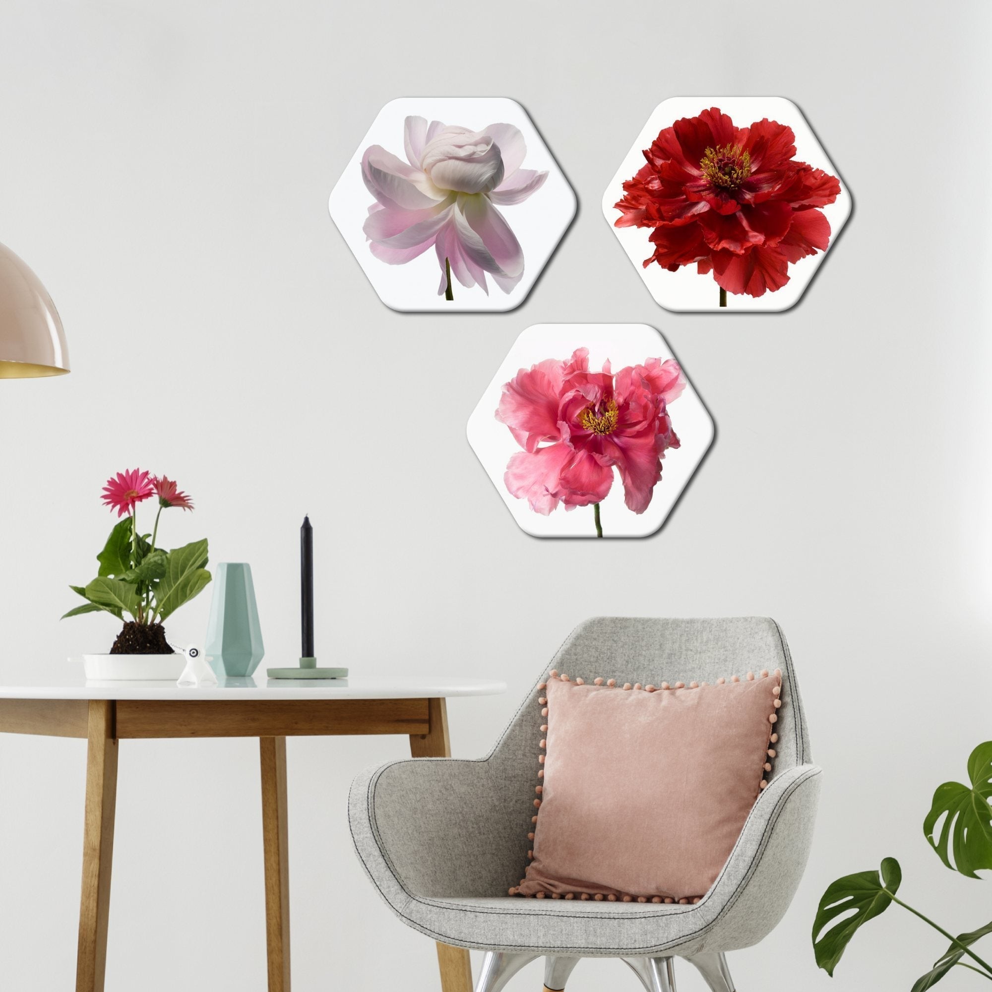  Hexagon Painting Set of Three - decorsmart