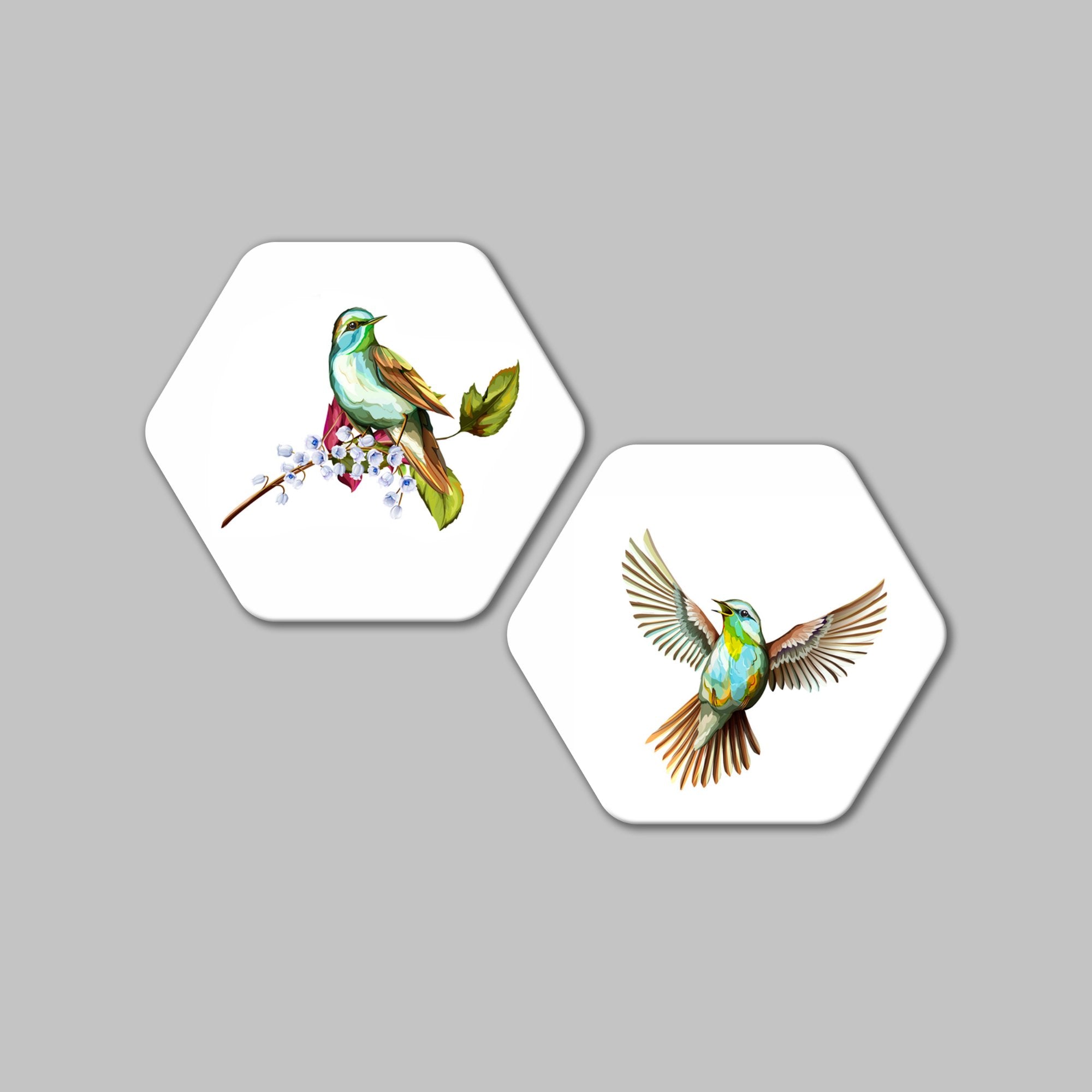  Hexagon Wall Painting Set of 2 - decorsmart
