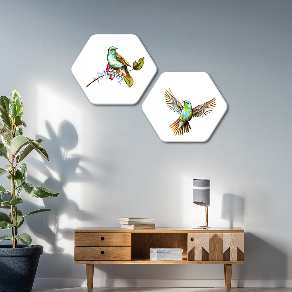  Premium Hexagon Wall Painting Set of 2 - decorsmart