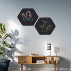 Spiritual Hexagon Wall Hanging Painting Set of 2 Pieces