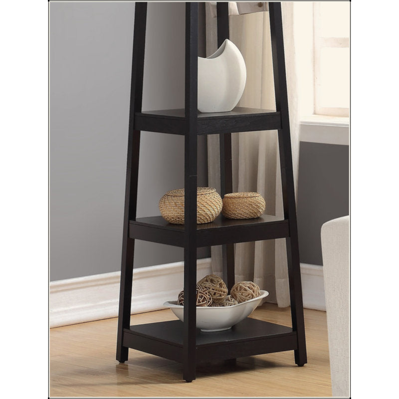 Modern Black Wooden Hall Tree Entryway Storage Organizer