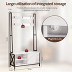 Modern Entryway Hall Tree Coat Rack With Shoe Storage Shelf