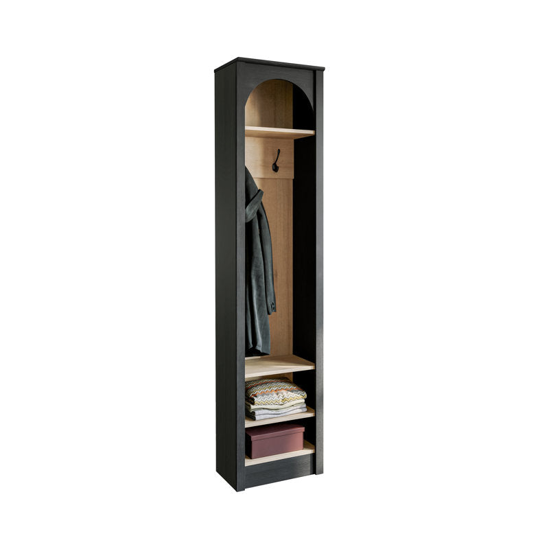 Narrow Hall Tree Entryway Organizer With Hooks and Shoe Storage