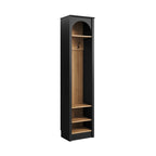 Narrow Hall Tree Entryway Organizer With Hooks and Shoe Storage