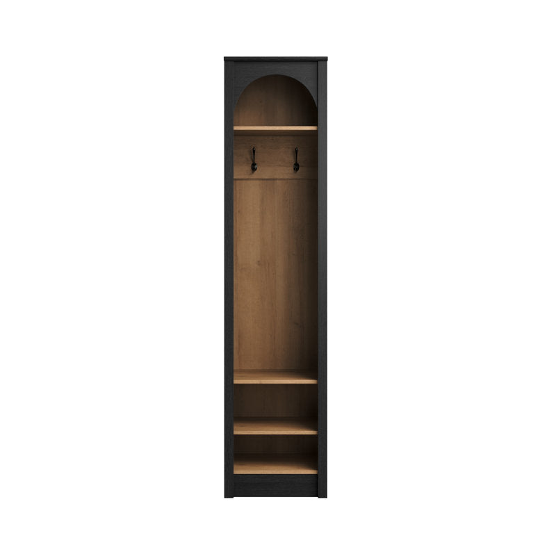 Narrow Hall Tree Entryway Organizer With Hooks and Shoe Storage