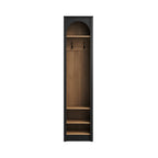 Narrow Hall Tree Entryway Organizer With Hooks and Shoe Storage