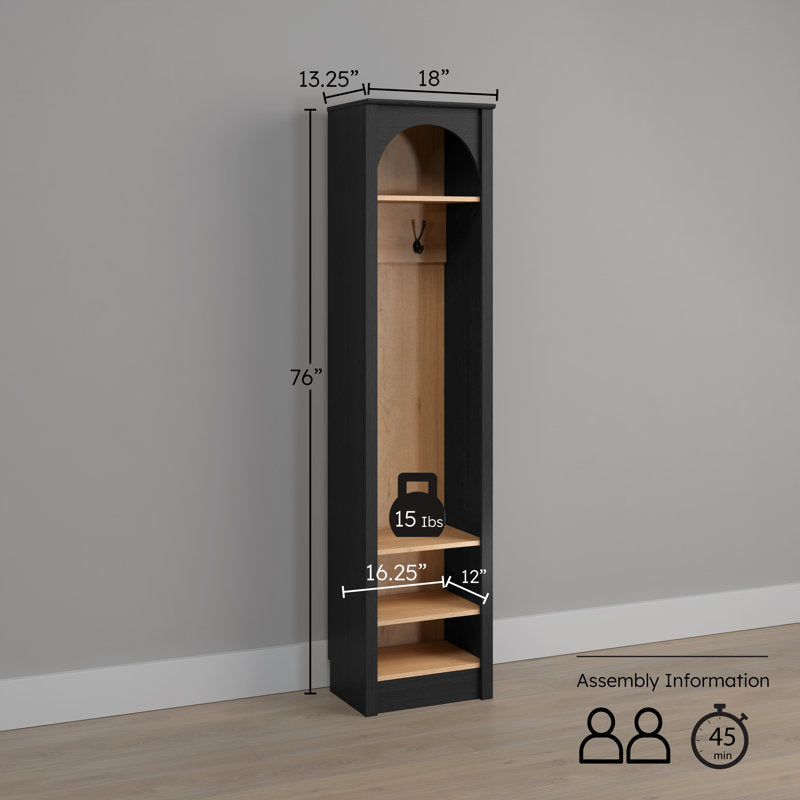 Narrow Hall Tree Entryway Organizer With Hooks and Shoe Storage