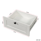 White Entryway Hall Tree With Hooks And Two Drawer Storage Cabinet