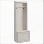 Entryway Hall Tree With Top Shelf Hooks and Storage Cabinet
