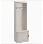 Entryway Hall Tree With Top Shelf Hooks and Storage Cabinet