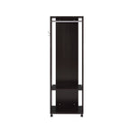 Black Hall Tree Organizer With Clothing Rod and Rolling Wheels