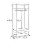 Modern Hall Tree With Hanging Rod and Bottom Storage Shelf