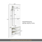 Entryway Corner Hall Tree With Top Shelf Hooks and Storage Rack