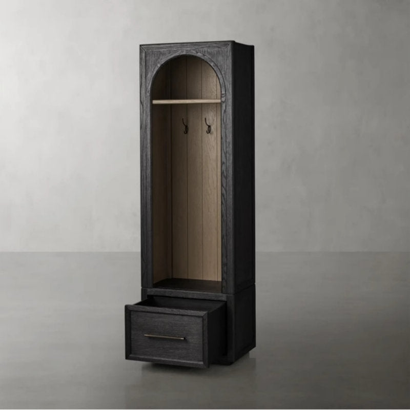 Modern Hall Tree Entryway Organizer With Coat Hooks and Drawer Storage