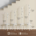 Minimalist White Hall Tree Coat Rack With Multi Hook Design