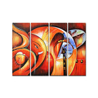 Hindu Lord Ganesha Wall Painting of 4 Pieces