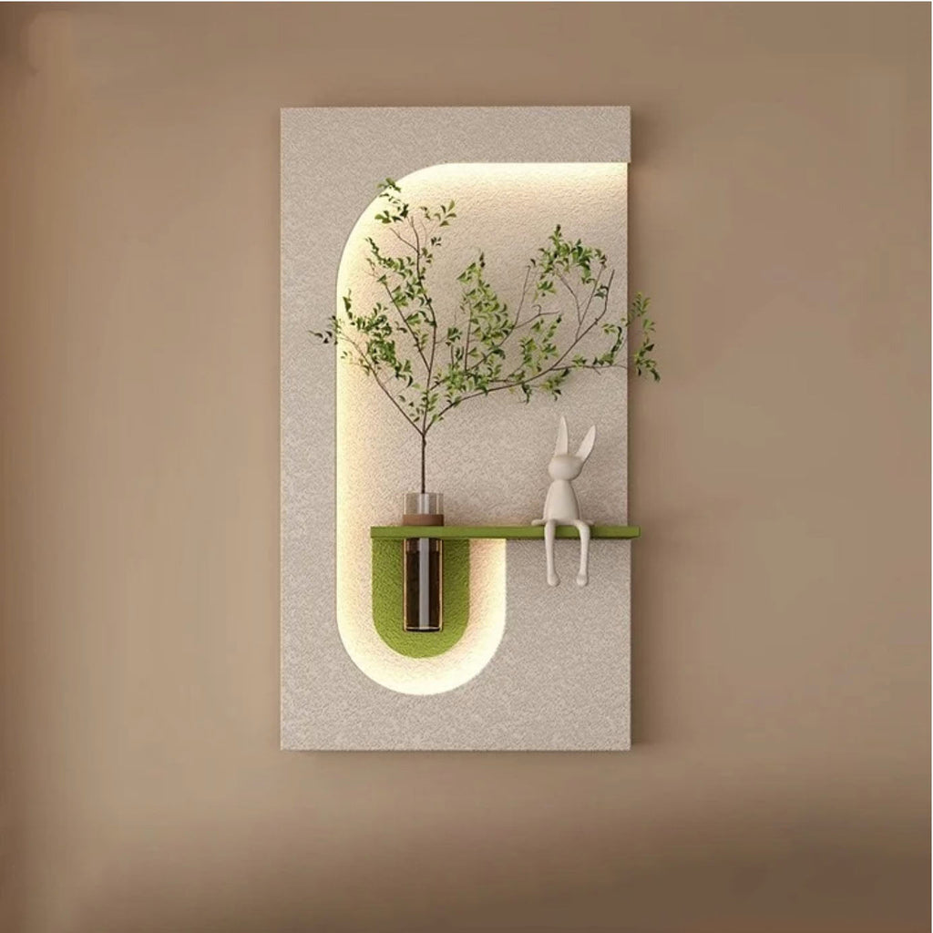 Elegant Decorative LED Light Wall Panel with Planter for Home & Office Spaces