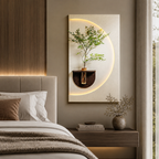 Modish Circular Glow LED Light Wall Panel with Planter for Home & Office Spaces