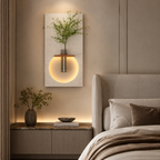 Classic Harmony Circular Glow LED Light Wall Panel with Planter for Home & Office Spaces