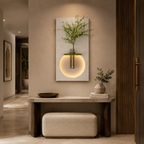 Classic Harmony Circular Glow LED Light Wall Panel with Planter for Home & Office Spaces