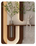 Modern Wall Art Panel with LED Lights & Planter for Home & Office Spaces