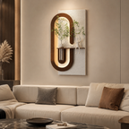 Modern Wall Art Panel with LED Lights & Planter for Home & Office Spaces