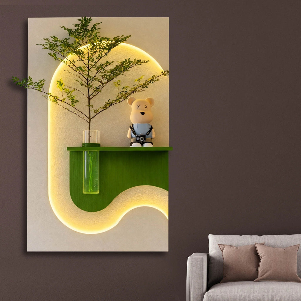 Modern LED Accent Wall Decor with vase