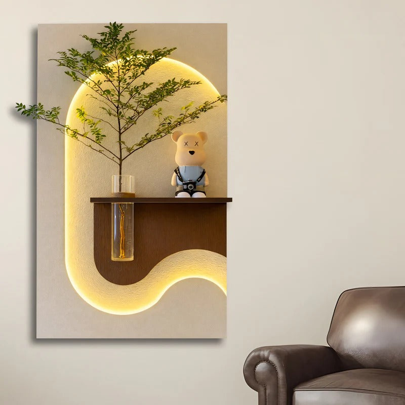 Modern LED Accent Wall Decor with vase