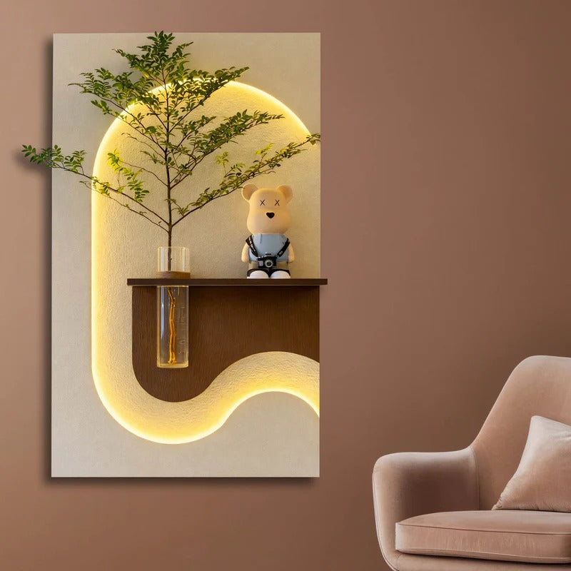 Modern LED Accent Wall Decor with vase