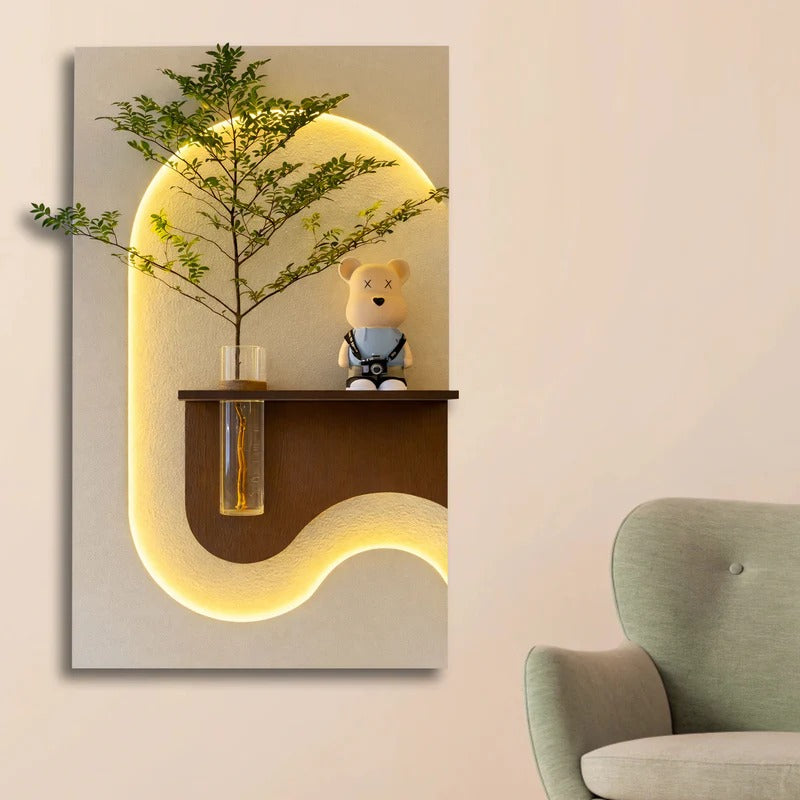 Modern LED Accent Wall Decor with vase