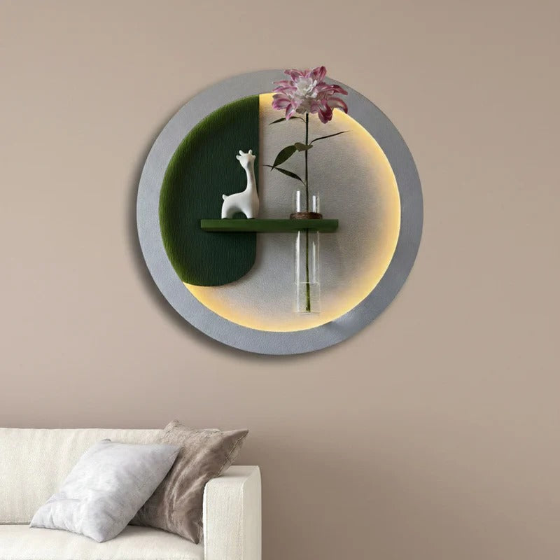 Designer LED Wall Art Panel with Floating Vase Holder
