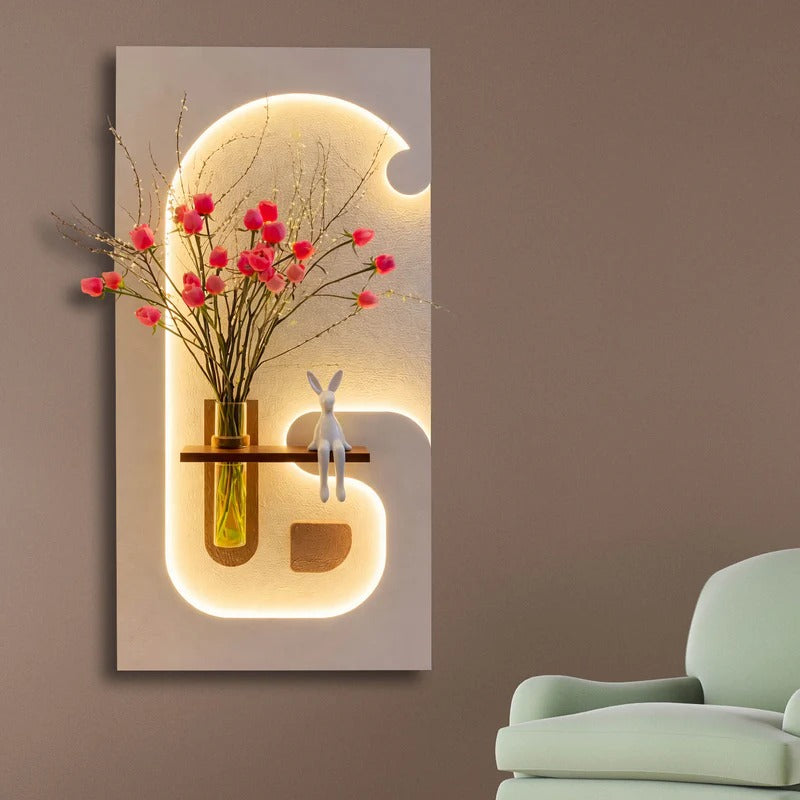 Modern LED Wall Decor with Vase Holder Decor