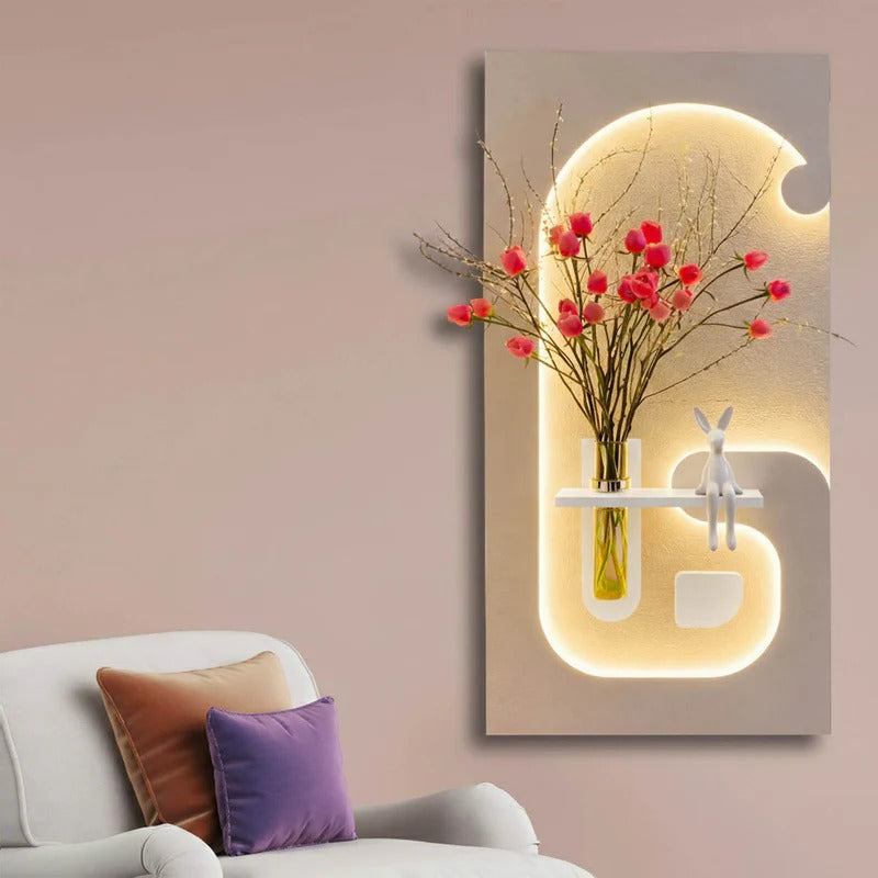 Modern LED Wall Decor with Vase Holder Decor