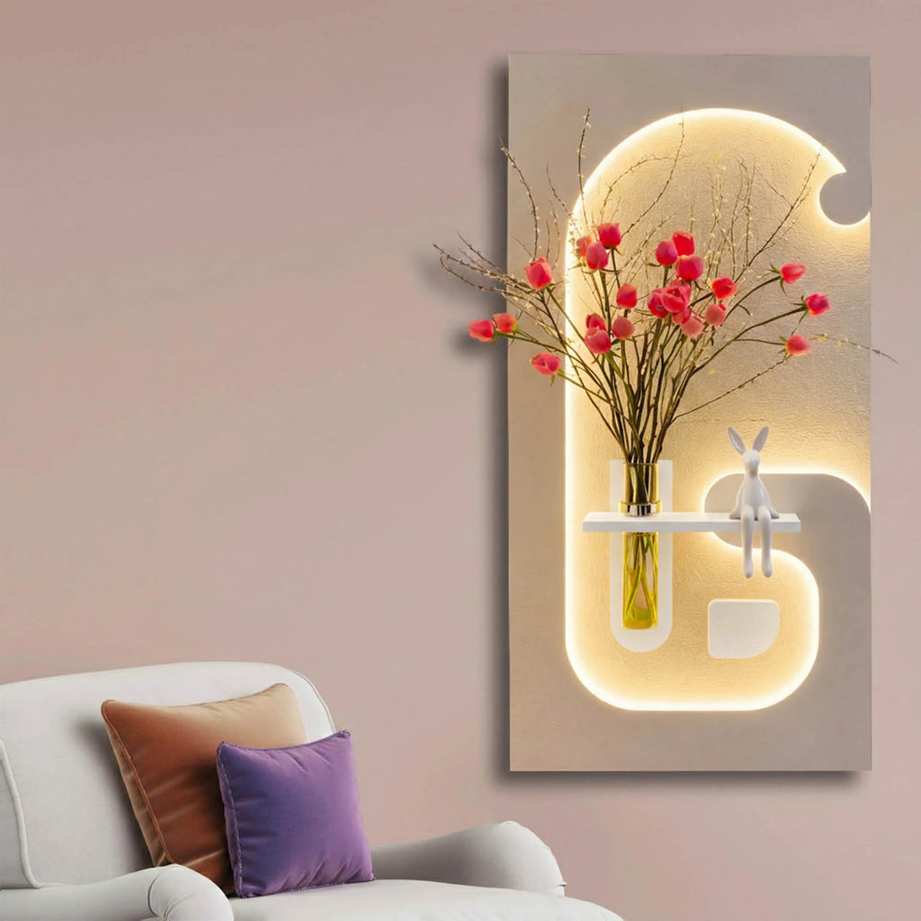Modern LED Wall Decor with Vase Holder Decor