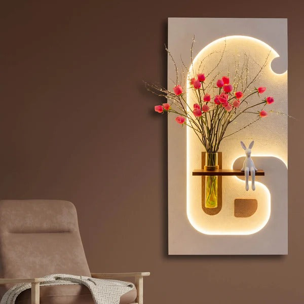 Modern LED Wall Decor with Vase Holder Decor