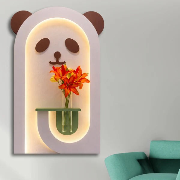 Panda Shaped LED Wall Decor for Kids Space