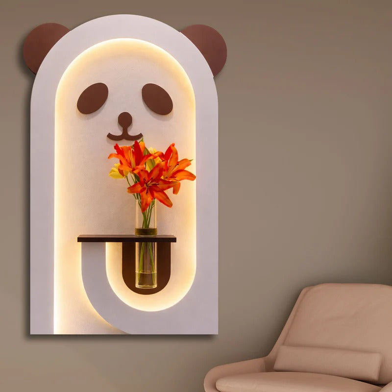 Panda Shaped LED Wall Decor for Kids Space