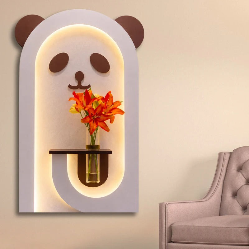 Panda Shaped LED Wall Decor for Kids Space