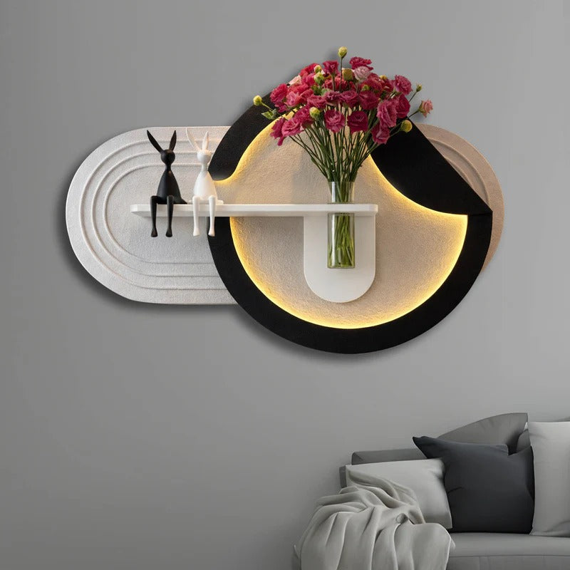 Premium LED Wall Decor with Floral Stand