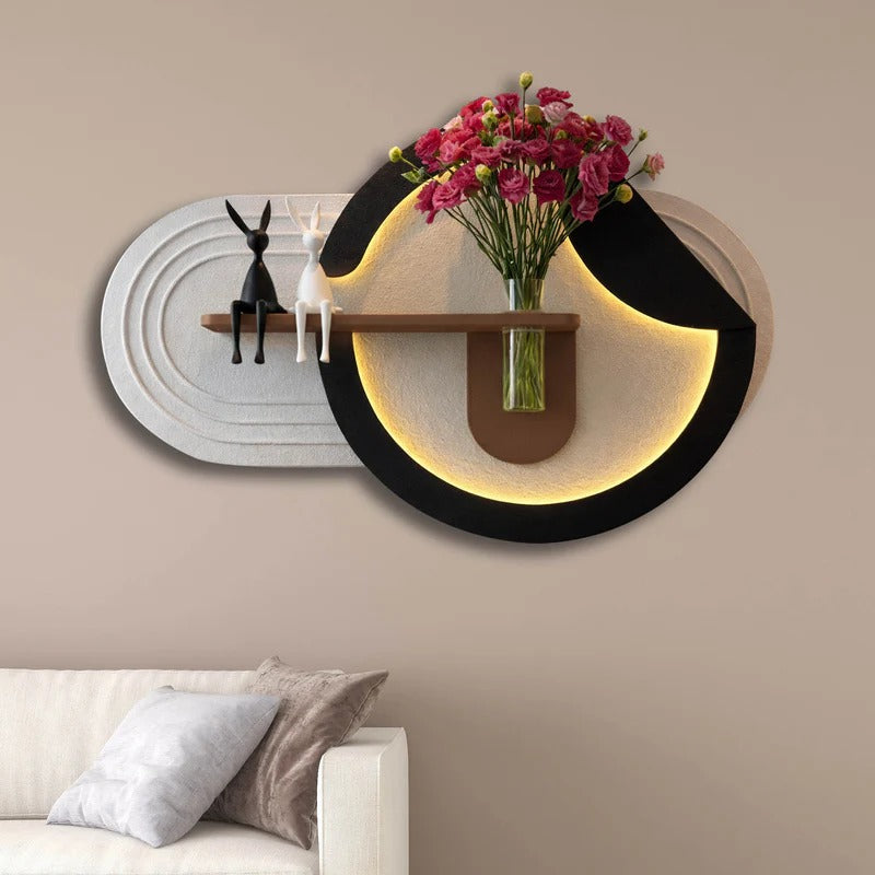 Premium LED Wall Decor with Floral Stand