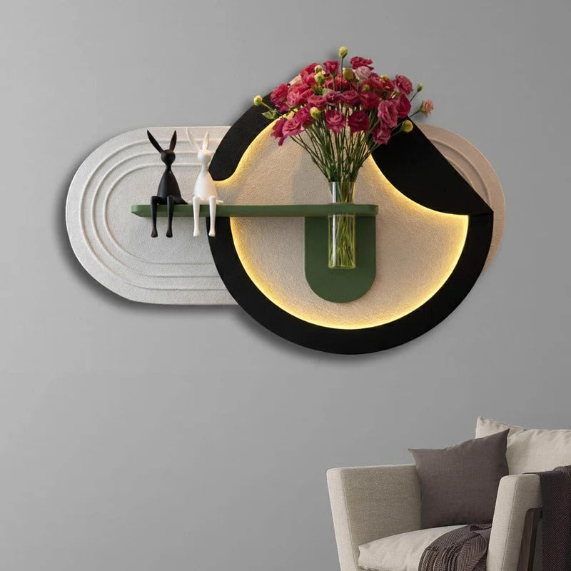 Premium LED Wall Decor with Floral Stand
