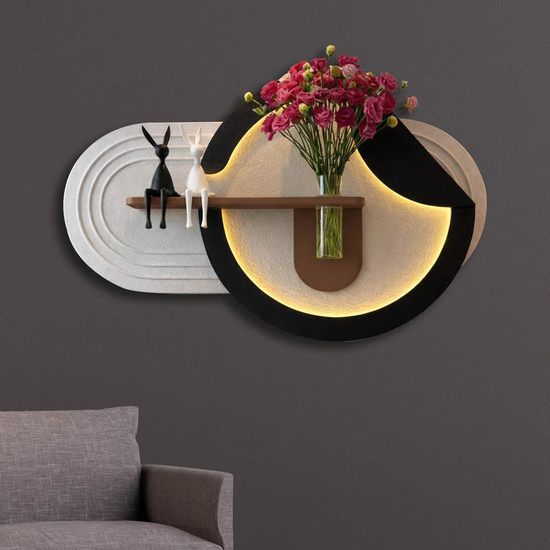 Premium LED Wall Decor with Floral Stand
