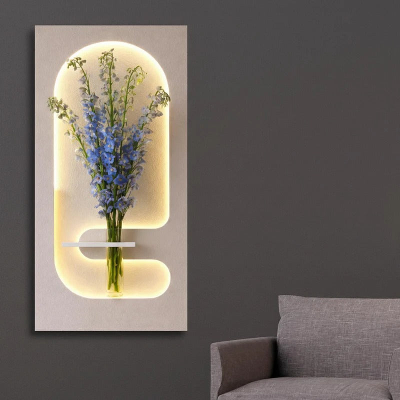 Elegant LED Wall Panel with Floral Holder