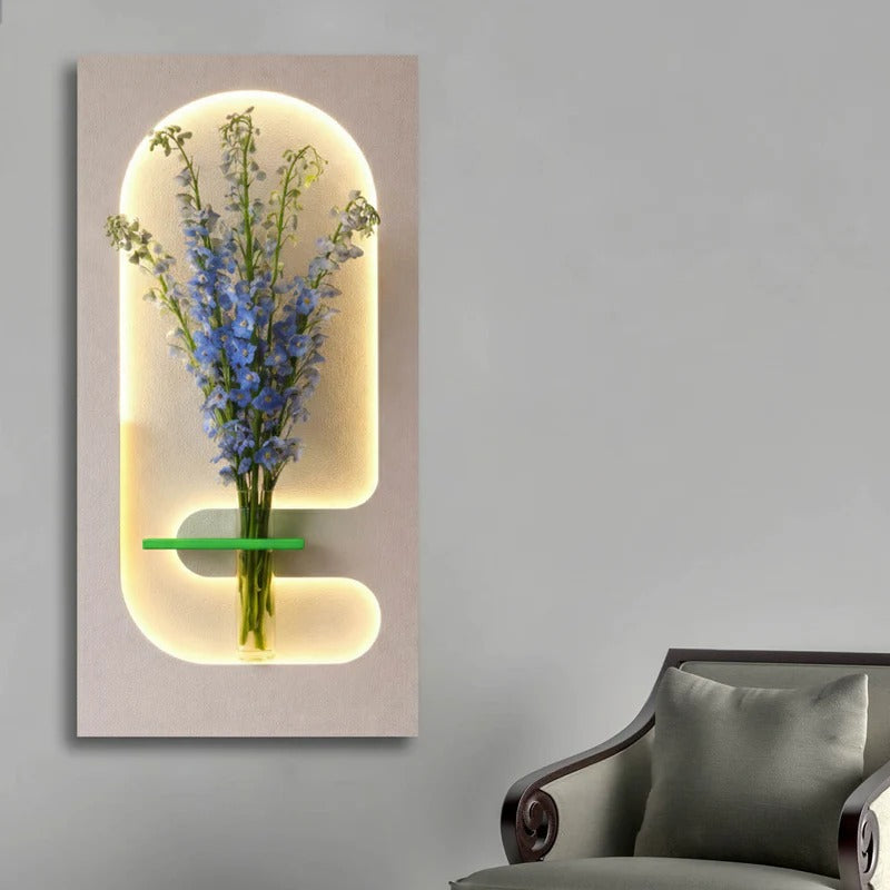 Elegant LED Wall Panel with Floral Holder