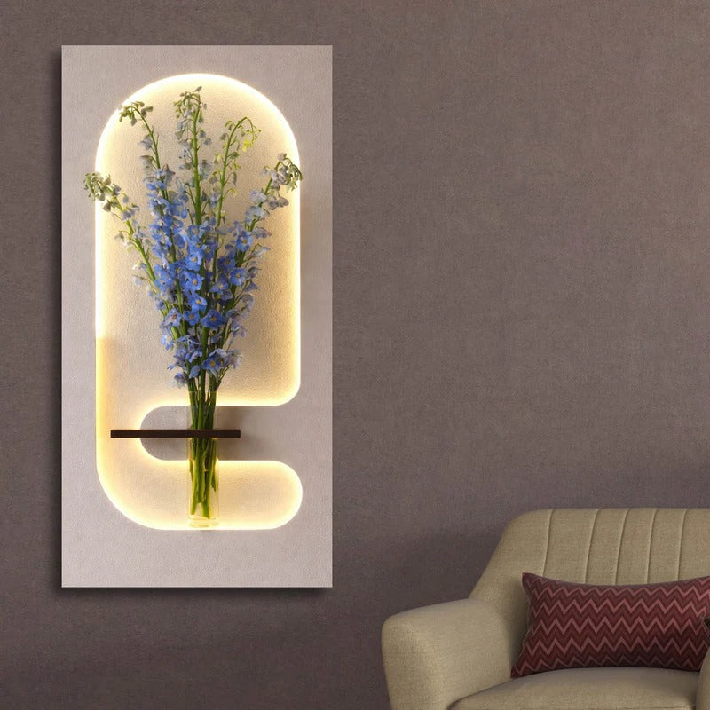 Elegant LED Wall Panel with Floral Holder
