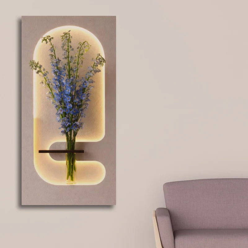 Elegant LED Wall Panel with Floral Holder